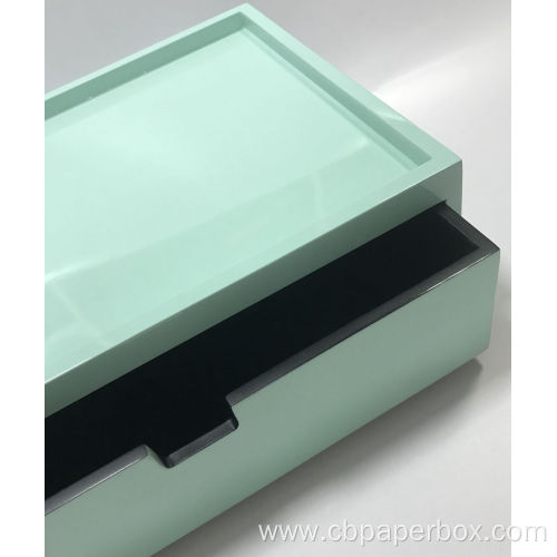 Home Hotel Green Wooden Drawer Box For Storage